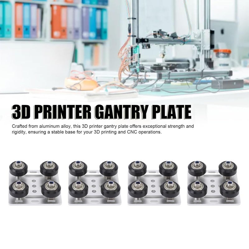 Aluminum Alloy 3D Printer Extruder Back Support Board With Wheels For 2020 V Series - Image 4
